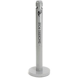 Rubbermaid Commercial Products FGR1SM Rubbermaid® Smokers Pole, Silver Metallic 4"Dia. x 42-1/2"H, FGR1SM image.