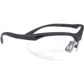 Radians CH1-125 Cheaters Bi-Focal Safety Glasses, Clear 2.5 Lens, Black Frame - Pkg Qty 12