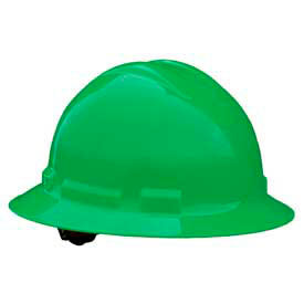 Radians Inc QHR4-GREEN Radians QHR4 Quartz™ Full Brim Hard Hat, 4 Point Ratchet, Green image.