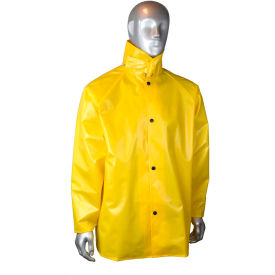 Radians Inc RJ33-NSYY-2X Radians® AquaRad™ Rain Coat, 2XL, 0.25mm TPU/200D Nylon, Yellow, RJ33-NSYY-2X image.