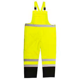 Radians Inc RW30-ES1Y-2X Radians RW30-ES1Y General Purpose Rain Bib Pants, Hi-Viz Lime, 2XL image.