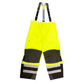 Radians Inc RW32-EZ1Y-2X Radians RW32-EZ1Y Heavy Duty Rip Stop Waterproof & Breathable Pants W/Bib, Hi-Viz Lime, 2XL image.