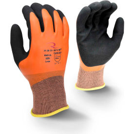 Radians Inc RWG18L Radians® RWG18L Latex Dipped Gloves, 13 Gauge, Orange/Black, L, 1 Pair image.