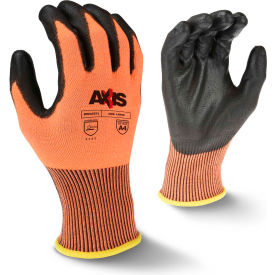 Radians Inc RWG557L Radian® RWG557L Axis™ Cut Resistant Polyurethane Palm Gloves, Orange/Black, L, 1 Pair image.