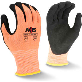 Radians Inc RWG559L Radians® RWG559L Axis™ Cut Resistant Gloves, Sandy Nitrile Palm, Orange/Black, L, 1 Pair image.