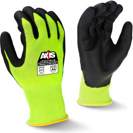 Radians Inc RWG564XL Radians® RWG564XL Axis™ Cut Resistant Gloves, Foam Nitrile Palm, Hi-Vis Grn/Blk, XL image.
