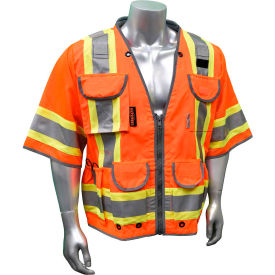 Radians Inc SV55-3ZOD-2X Radians® Type R Class 3 Heavy Duty Engineer Vest, Orange, 2XL, SV55-3ZOD-2X image.