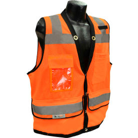 Radians Type R Class 2 Heavy Duty Surveyor Safety Vest, Snap, 2XL, Orange, SV59-2ZOD-2X