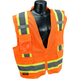 Radians Inc SV6O3X Radians® Type R Class 2 Two-Tone Surveyor Safety Vest, 3XL, Orange, SV6O3X image.