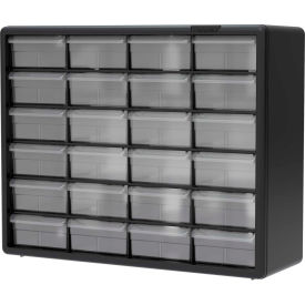 Akro-Mils 10124 Akro-Mils Plastic Drawer Parts Cabinet 10124 - 20"W x 6-3/8"D x 15-13/16"H, Black, 24 Drawers image.