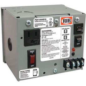 Functional Devices PSH100AB10 RIB® AC Power Supply PSH100AB10, Enclosed, Single, 100VA, 120-24VAC, 10A Breaker image.