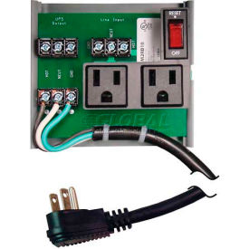 Functional Devices PSM2RB10 RIB® UPS Interface Board PSM2RB10, 10A Breaker/Switch, 120VAC, 2 Outlets, Power Cord image.