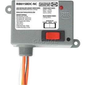 RIB® Dry Contact Input Relay RIB01SBDC-NC Enclosed 120VAC 20A SPST-NC Override 