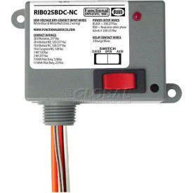 RIB® Dry Contact Input Relay RIB02SBDC-NC Enclosed 208-277VAC 20A SPST-N/C Override 