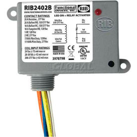 Functional Devices RIB2402B RIB® Enclosed Power Relay RIB2402B, 20A, SPDT, 24VAC/DC/208-277VAC image.