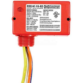 RIB® Enclosed Polarized Relay RIB24C-FA-RD 10A SPDT 24VACVDC Red Housing 