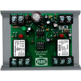 Functional Devices RIBMN24Q2C RIB® Panel I/O Expander RIBMN24Q2C, 2.75", 15A, 2-SPDT, 24VAC/DC, 0-5VDC Control W/MT212-4 image.
