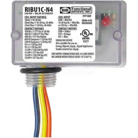 Functional Devices RIBU1C-N4 RIB® Enclosed Relay RIBU1C-N4, 10A, NEMA 4/4X, SPDT, 10-30VAC/DC/120VAC image.
