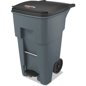 Rubbermaid Brute® Step-On Rollout Waste Container 65 Gallon Gray - 1971968