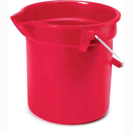 Rubbermaid Commercial Products FG261400 RED Rubbermaid® Brute 14 Qt. Plastic Round Utility Bucket 12" Dia x 11-1/4"H, Red - RCP2614RED image.