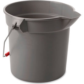 Rubbermaid® Commercial BRUTE Round Utility Pail 10 qt Plastic Gray 10.5" Diameter