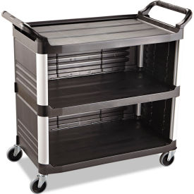Rubbermaid® Xtra Utility Cart 3 Shelves 300 lb. Capacity 40-5/8"L x 20"W x 37-13/16"H Black