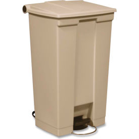 Rubbermaid® Fire Safe Step On Plastic Container 23 Gallon Beige - FG614600BEIG