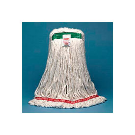 Rubbermaid Commercial Products FGA25206WH00 Web Foot® Shrinkless® Wet Mop Heads - 5" Headband image.