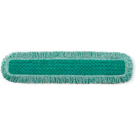 Rubbermaid Commercial Products FGQ43800 GR00 Rubbermaid® HYGEN 36" Microfiber Dust Pad, Fringe, Green image.