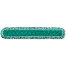 Rubbermaid Commercial Products FGQ44900 GR00 Rubbermaid® HYGEN 48" Microfiber Dust Pad, Fringe, Green image.