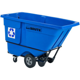 Rubbermaid® Brute Rotomolded Tilt Truck Standard Duty 1 Cubic Yard Blue Recycling