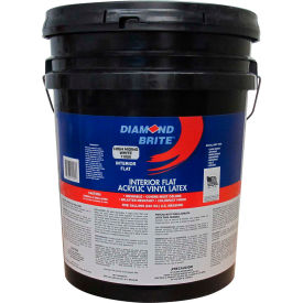 Diamond Brite Interior Flat Latex Enamel Paint, High Hiding White 5 Gallon Pail 1/Case - 11050-5