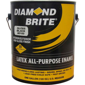 RDL Marketing, Inc 81100-1 Diamond Brite Latex Gloss Enamel Paint, Gloss Black Gallon Pail 1/Case - 81100-1 image.
