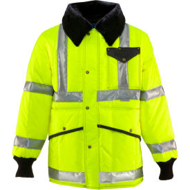 HV HiVis Jackoat Tall, HiVis Lime-Yellow with Reflective Tape - XL