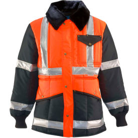 RefrigiWear Iron-Tuff Jackoat , Black/HiVis Orange, -50 Comfort Rating, XL Tall