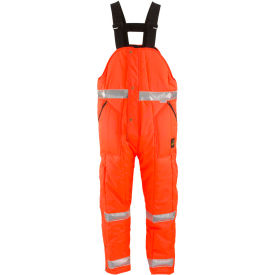 RefrigiWear 0385RHVO2XLL2 L2 HiVis™ Iron-Tuff™ High Bib Overall Regular, HiVis Orange - 2XL image.