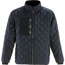RefrigiWear 0444RBLKMED RefrigiWear® Mens Diamond Quilted Jacket, Medium, Black image.