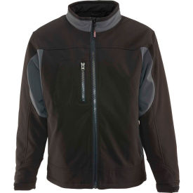 RefrigiWear 0490RBCHLAR Insulated Softshell Jacket Regular, Black & Charcoal - Large image.