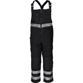 RefrigiWear 7495RBLK4XLL2 RefrigiWear® Mens Enhanced Visibility Softshell Insulated Bib Overalls, 4XL, Black image.