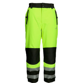 RefrigiWear 7496RBLMSMLL2 RefrigiWear® Mens HiVis Softshell Insulated Pants, Small, Black & Lime image.