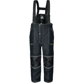 RefrigiWear 8086RBLK3XL RefrigiWear® ErgoForce® Mens Waterproof Low Insulated Bib Overalls, 3XL, Black image.