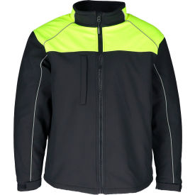 RefrigiWear 8220RBLMXLG RefrigiWear® Mens HiVis Two-Tone Insulated Jacket, XL, Black/Lime image.