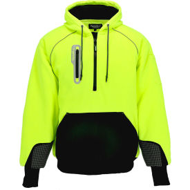 RefrigiWear 8440RHVLLAR RefrigiWear® PolarForce® Mens HiVis Sweatshirt, Large, Lime image.