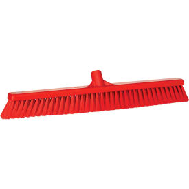 Remco 31994 Vikan 31994 24" Small Particle Push Broom- Soft, Red image.