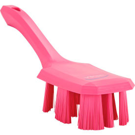 Remco 41791 Vikan 41791 UST Short Handle Scrubbing Brush- Stiff, Pink image.