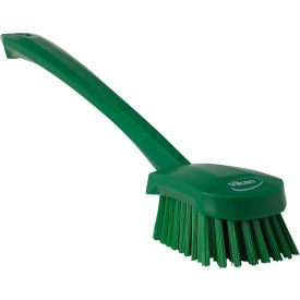 Remco 41862 Vikan 41862 Long Handle Scrubbing Brush- Stiff, Green image.
