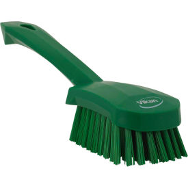 Remco 41922 Vikan 41922 Short Handle Scrubbing Brush- Stiff, Green image.