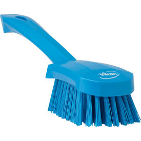 Remco 41923 Vikan 41923 Short Handle Scrubbing Brush- Stiff, Blue image.