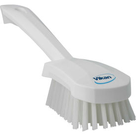 Remco 41925 Vikan 41925 Short Handle Scrubbing Brush- Stiff, White image.
