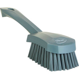 Remco 419288 Vikan 419288 Short Handle Scrubbing Brush- Stiff, Gray image.